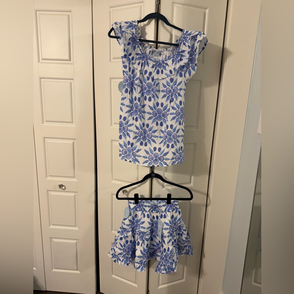 NWT Hill House Home shell mosaic set top Skirt Small